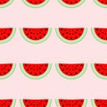 Colorful seamless pattern of watermelon slices. Royalty Free Stock Photo