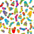 Colorful seamless pattern of winter accessories hats, scarves, mittens and socks Royalty Free Stock Photo