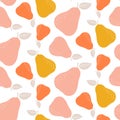 Colorful seamless pear pattern. Repetitive simple vector background.