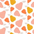 Colorful seamless pear pattern. Repetitive simple vector background.