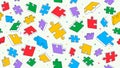 Colorful seamless puzzle pattern. 3D Puzzles