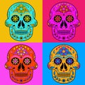 Colorful Seamless Sugar Skull Pattern