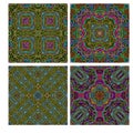 Colorful seamless tiling ornamental texture collection Royalty Free Stock Photo