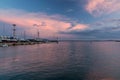 Colorful seascape at Burgas bay, Bulgaria. Black Sea sunset Royalty Free Stock Photo