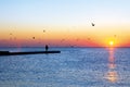 Colorful seascape at dawn