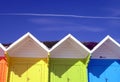 Colorful seaside beach chalets Royalty Free Stock Photo