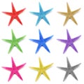 Colorful seastars, isolated on white background Royalty Free Stock Photo