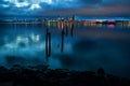 Colorful Seattle Sunrise Across Elliott Bay. Royalty Free Stock Photo