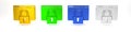 Colorful Secure your site with HTTPS, SSL icon isolated on white background. Internet communication protocol. Minimalism