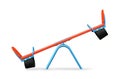 Colorful seesaw on white. Modern playground equipment