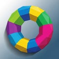 A Colorful, Segmented 3D Ring or Torus in a Modern Geometric Design, vector design Generative AI Royalty Free Stock Photo