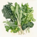 selection of leafy greens
