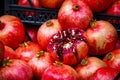 Colorful selection of pomegranate on the farmers market in Mainz