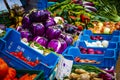 Colorful selection of vegetables on the farmers market in Mainz