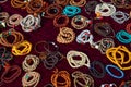 Colorful semiprecious stone bracelets