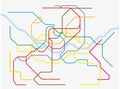 Colorful seoul metropolitan subway map Royalty Free Stock Photo