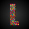 Colorful sequins sings. Sequins alphabet. Eps 10. Royalty Free Stock Photo