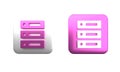 Colorful Server, Data, Web Hosting icon isolated on white background. Square button. 3D render illustration