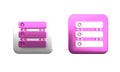 Colorful Server, Data, Web Hosting icon isolated on white background. Square button. 3D render illustration