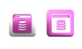 Colorful Server, Data, Web Hosting icon isolated on white background. Square button. 3D render illustration