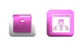 Colorful Server, Data, Web Hosting icon isolated on white background. Square button. 3D render illustration