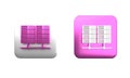 Colorful Server, Data, Web Hosting icon isolated on white background. Square button. 3D render illustration