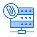 Server Attachment Badge in Flat Colored Style for File Linking and Storage Management Tasks Royalty Free Stock Photo