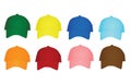 Colorful set of baseball caps Royalty Free Stock Photo