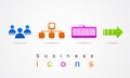 Colorful set of business icons logo internet
