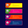 Colorful set buttons Yellow pink orange blue Royalty Free Stock Photo