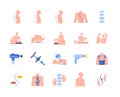 Colorful set of Chiropractic icons