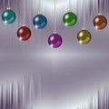 Icicles and hanging colorful set of Christmas ornaments Royalty Free Stock Photo