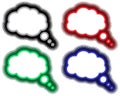 Halftone Cloud Speech Bubble Frames