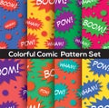 Colorful Set Comic Book Speech Bubbles Seamless Pattern. Royalty Free Stock Photo