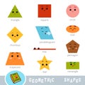 Colorful set of different geometric shapes. Visual dictionary