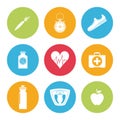 Colorful set of element sport healthy icons