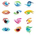 Colorful set of eye logos icon vector illustration Royalty Free Stock Photo