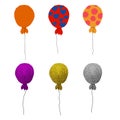 Colorful set of hand drawn balloons isolated on white background. Royalty Free Stock Photo