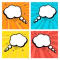 Colorful set icon of white empty speech bubbles with stars in pop art style. Comic sound effects in pop art style. Vector Royalty Free Stock Photo