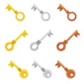 Colorful set keys. icons Bright and stylish elements for your design.