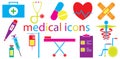 Colorful Set of medical icons vector isolated Royalty Free Stock Photo