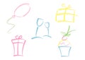 Colorful set of party icons Royalty Free Stock Photo