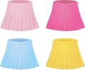 Colorful set of pleated skirts