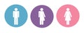 colorful set of restroom icons including gender neutral icon pictogram Royalty Free Stock Photo