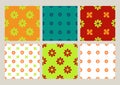 Colorful set of seamless floral patterns vintage backgrounds Royalty Free Stock Photo