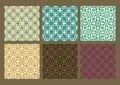 Colorful set of seamless floral patterns vintage backgrounds Royalty Free Stock Photo