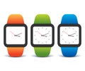 Colorful set of smart watches