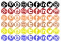 Colorful Set of social networks icons isolated