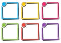 Colorful set of square frame with button. Vector illustration Royalty Free Stock Photo