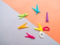 Colorful set of zigzag changable art scissors Royalty Free Stock Photo